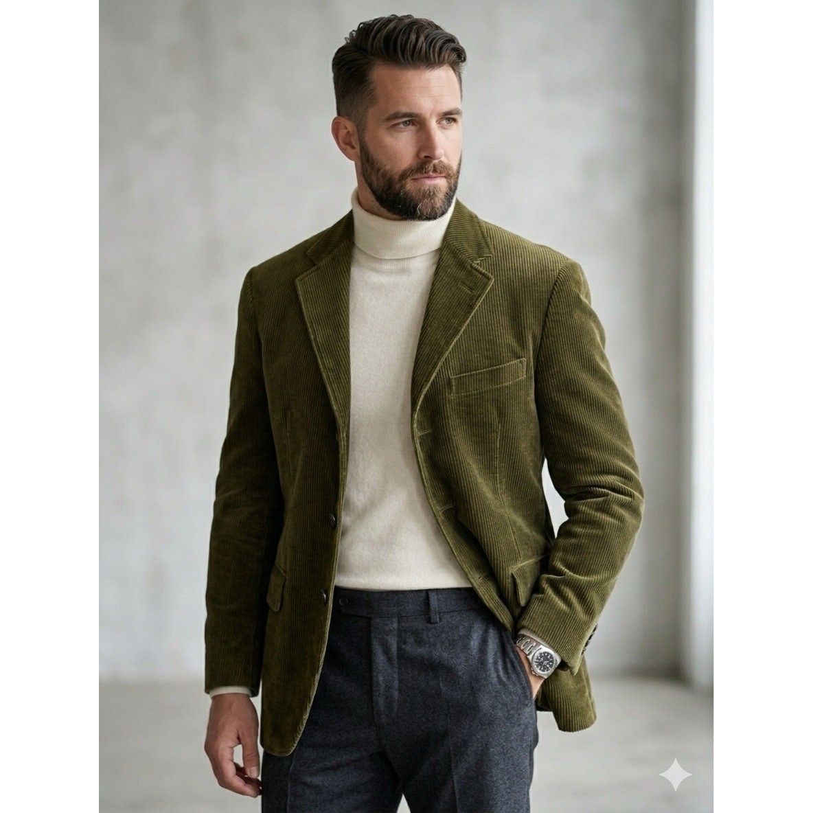Nwot Vintage Polo Ralph Lauren Corduroy Blazer Jacket Olive Green 39r Mint
